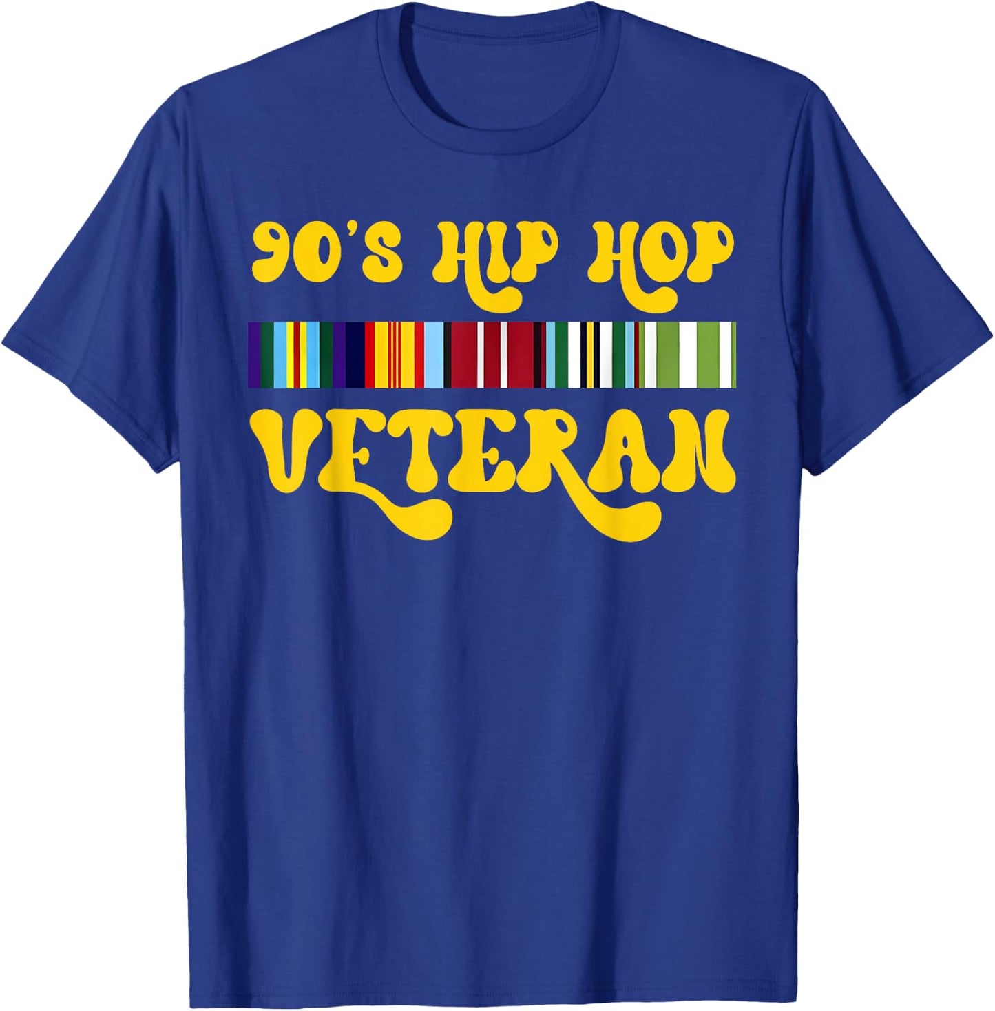 Retro Groovy 90s Hip Hop Music Veteran Vintage Old Army T-Shirt - T-Shirt | Royal