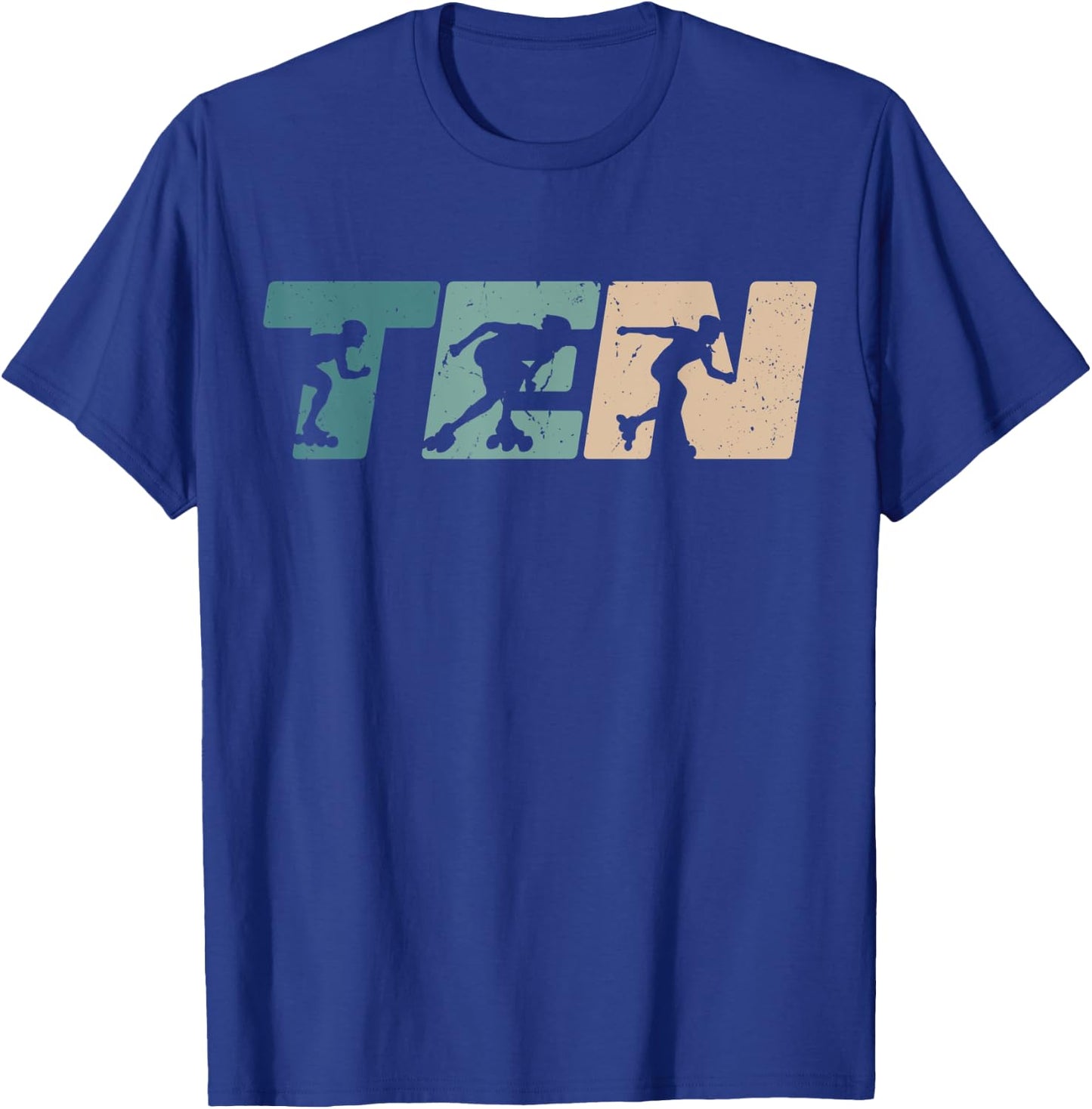 10th Birthday Inline Skater Rollerblading Boys Kids Retro T-Shirt - T-Shirt | Royal