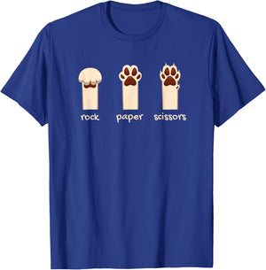 Funny Dog Rock Paper Scissors Hilarious Cute Dog Paws Girls Kids T-Shirt - T-Shirt | Royal