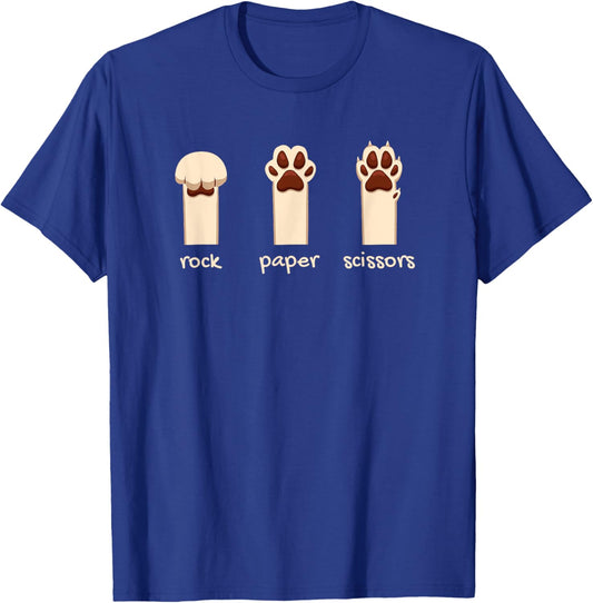 Funny Dog Rock Paper Scissors Hilarious Cute Dog Paws Girls Kids T-Shirt - T-Shirt | Royal