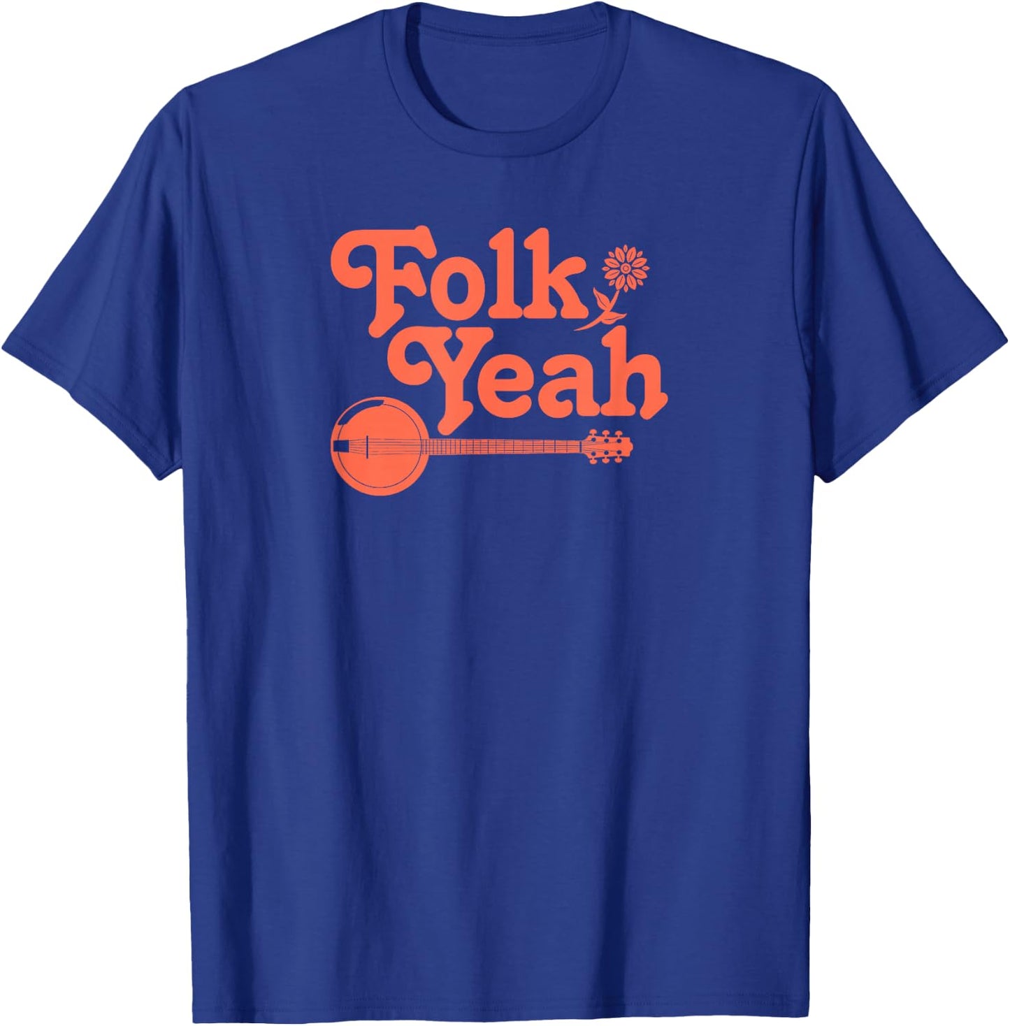 Folk Yeah Vintage Retro Folk Music Hippie T-Shirt - T-Shirt | Royal
