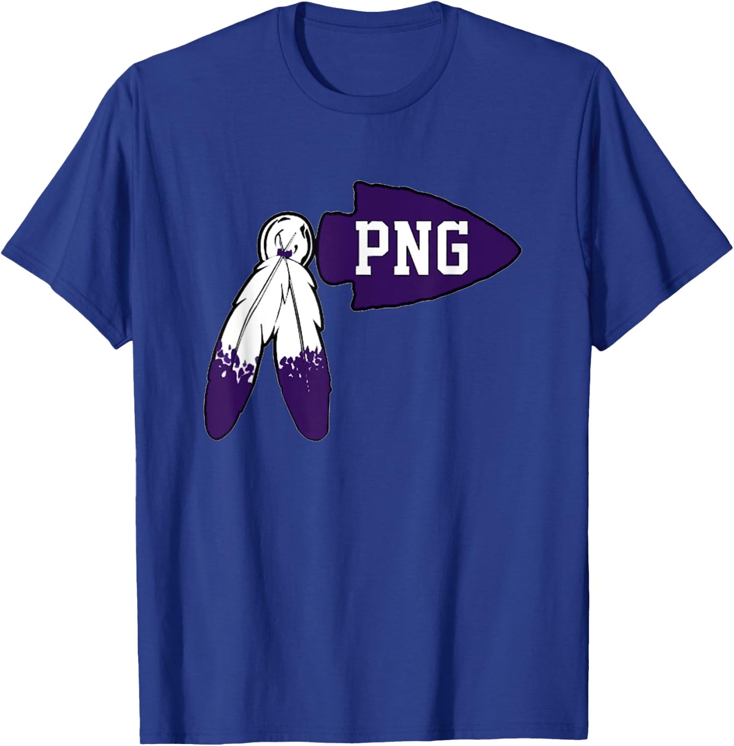 Port Neches-Groves High School PNG Feathers Indians Football T-Shirt - T-Shirt | Royal