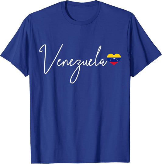 Venezuela Heart Pride Venezuelan Flag T-Shirt - T-Shirt | Royal