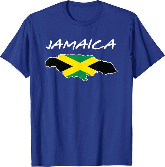 Retro Jamaica Flag Jamaican Island Travel Vacation Souvenir T-Shirt - T-Shirt | Royal