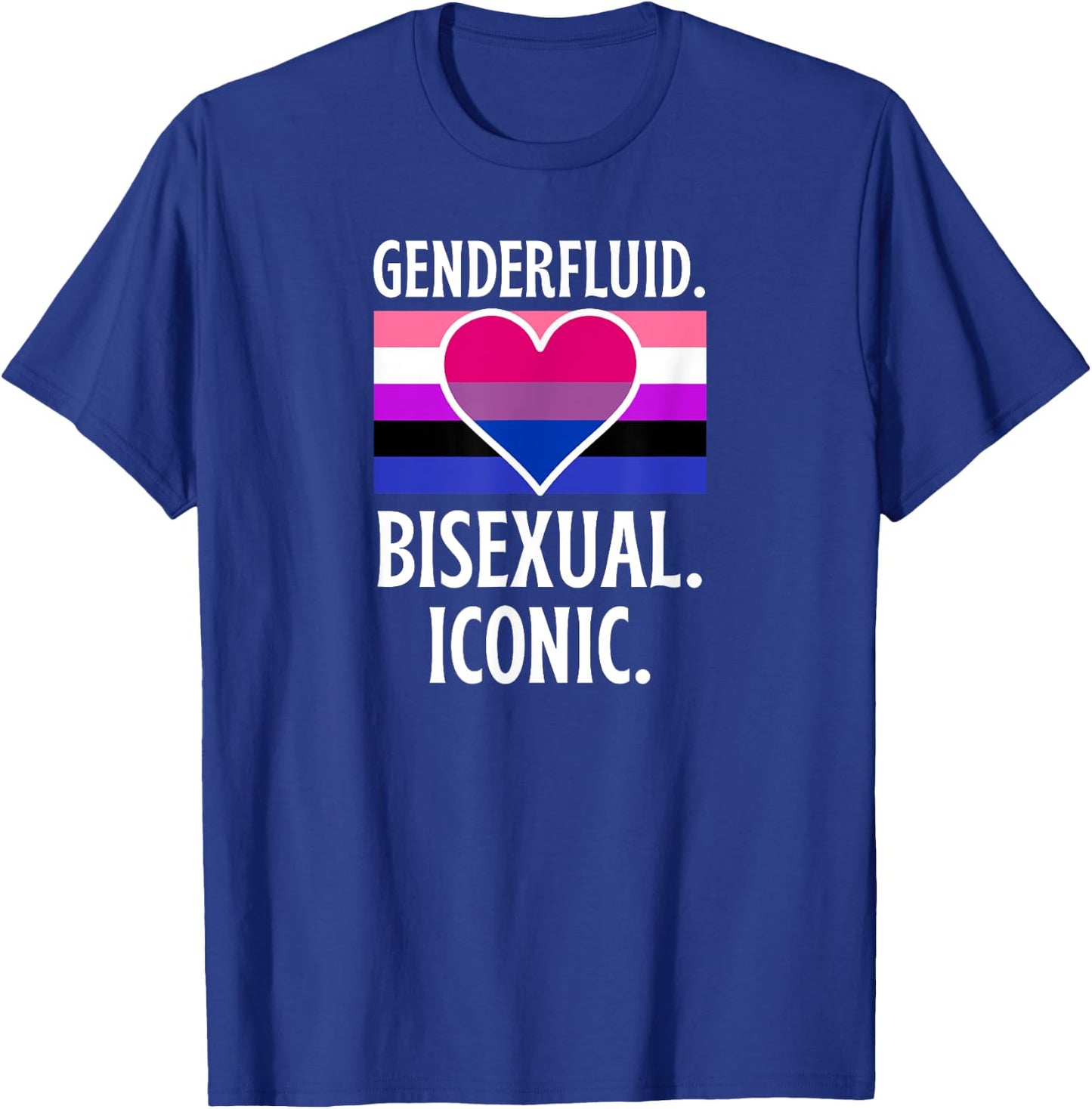 Genderfluid Bisexual Iconic Pride Flag Genderqueer Queer T-Shirt - T-Shirt | Royal