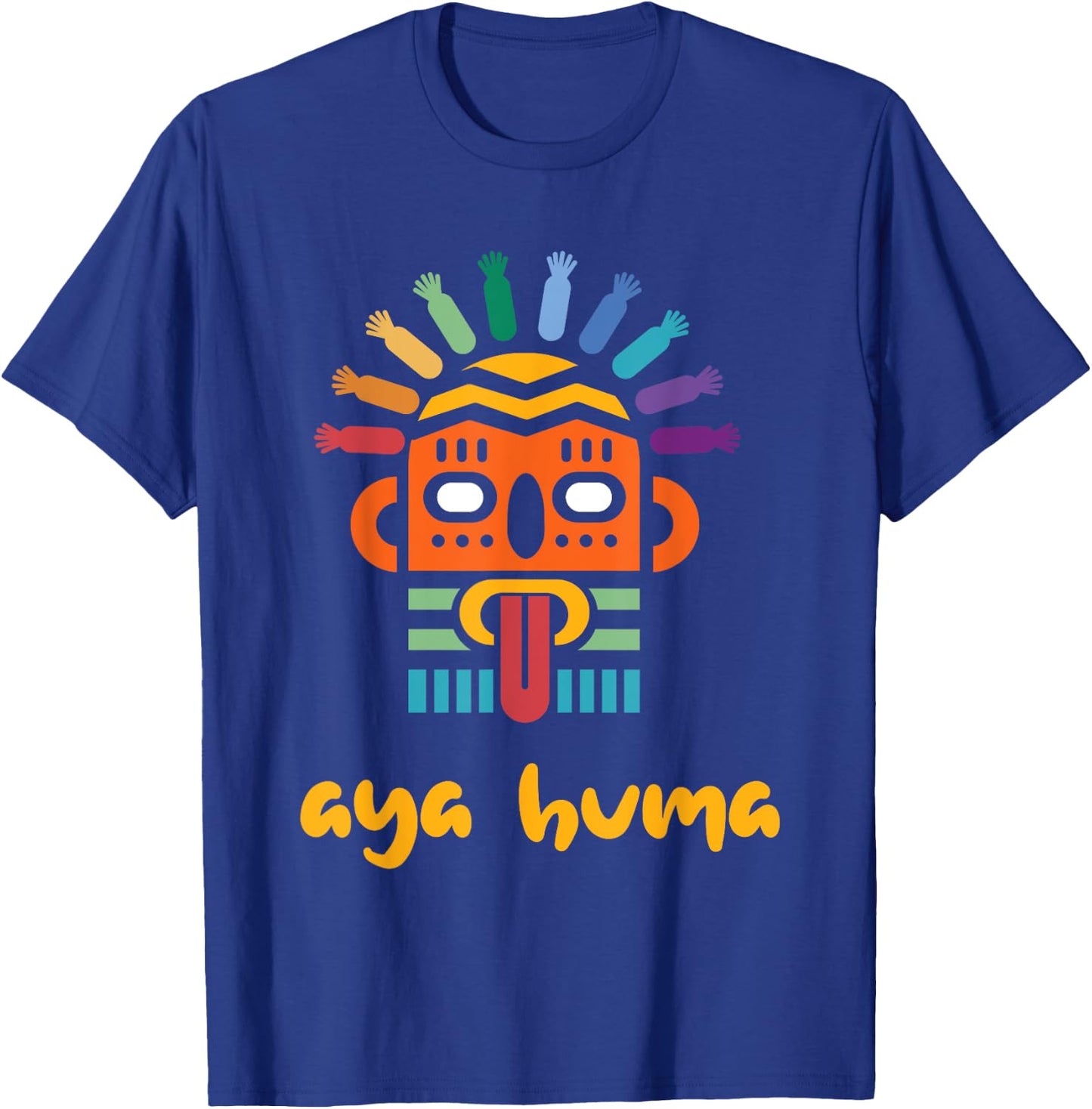 Aya Huma Festival Mask Spirit Head Two Faces Inti Raimy T-Shirt - T-Shirt | Royal