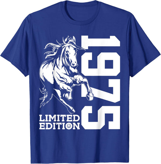 Riding 50th Birthday Horse Limited Edition 1975 Rider T-Shirt - T-Shirt | Royal