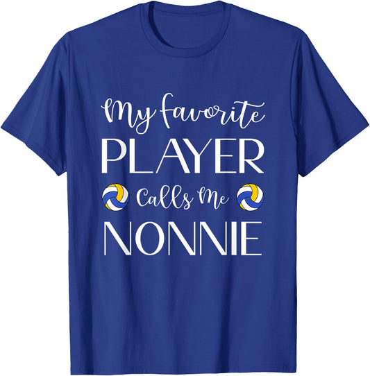 Volleyball My Favorite Player Calls Me Nonnie Grandma T-Shirt - T-Shirt | Royal