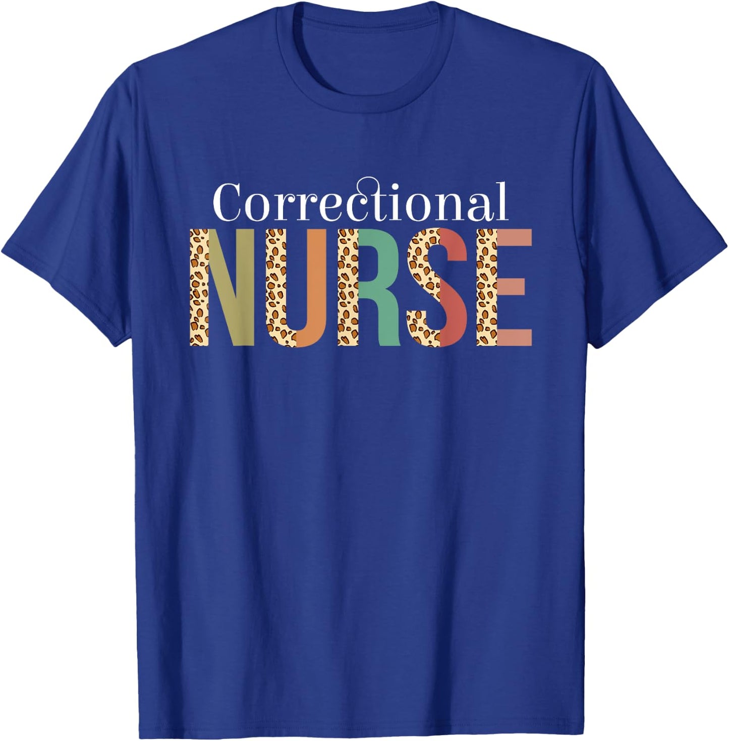 Leopard Correctional Nurse Gifts Nursing Apparel T-Shirt - T-Shirt | Royal