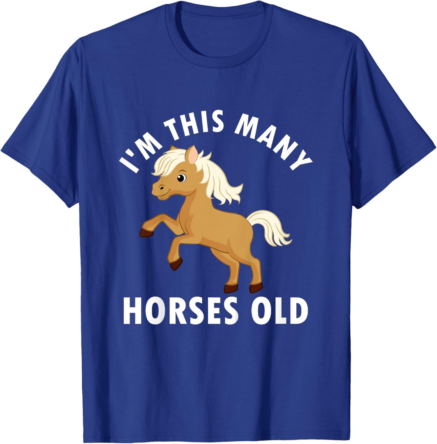 Kids 1 Year Old Girl Horses Old 1st Birthday T-Shirt - T-Shirt | Royal