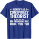 Best Conspiracy Theory Art Women Conspiracy Theorist T-Shirt - T-Shirt | Royal