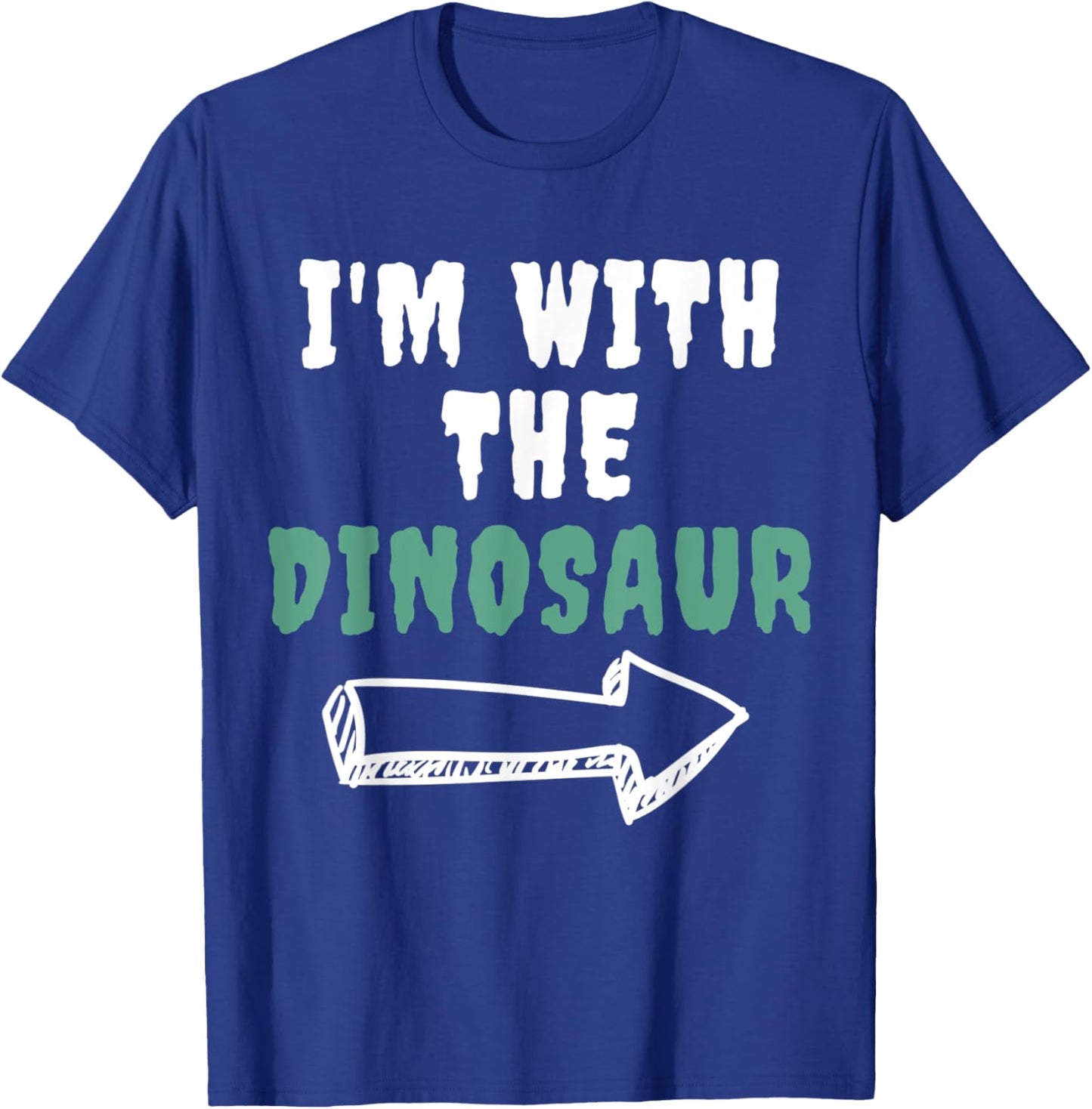 Halloween Shirt Funny Vintage Retro I'm With the Dinosaur T-Shirt - T-Shirt | Royal