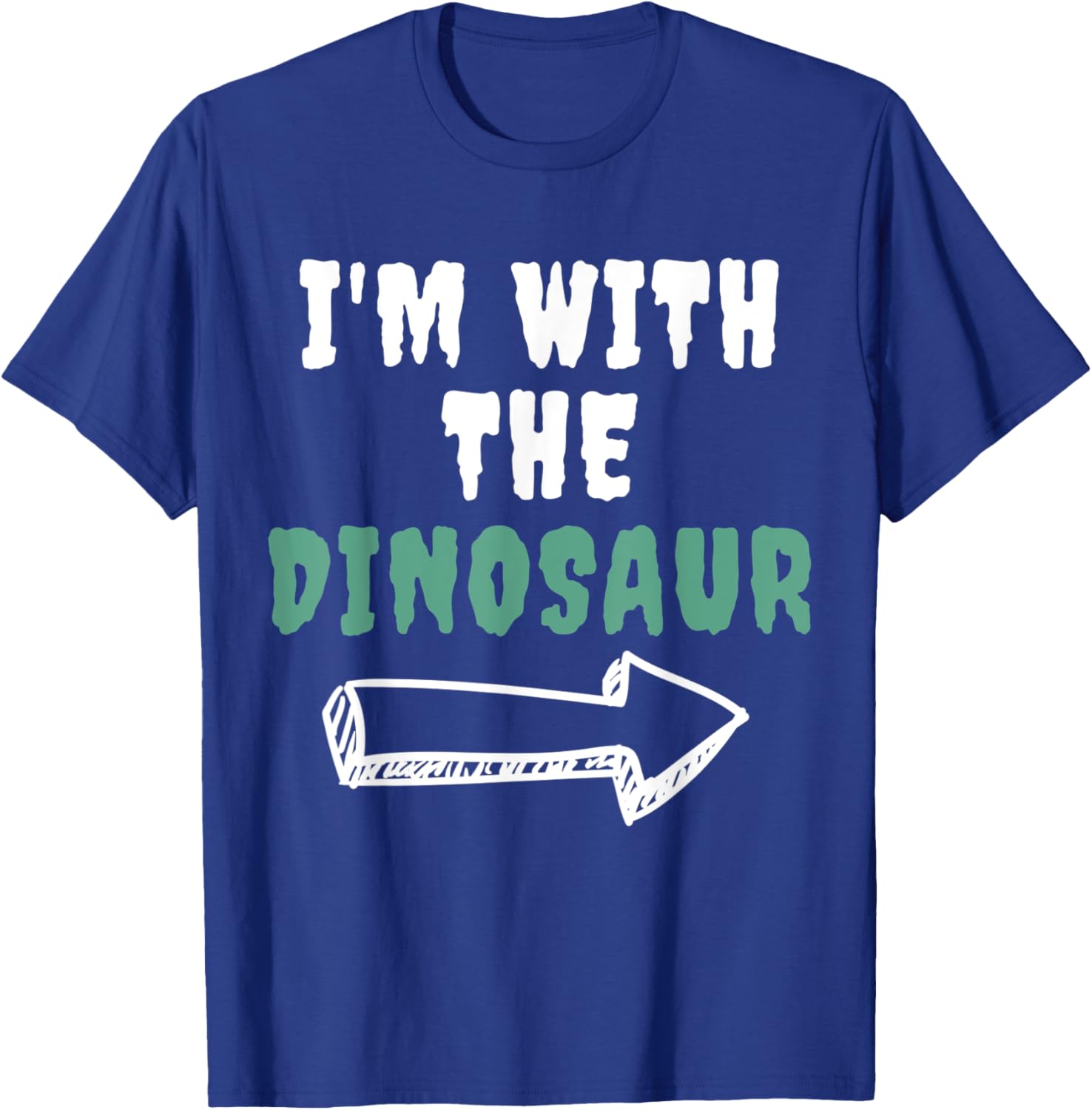 Halloween Shirt Funny Vintage Retro I'm With the Dinosaur T-Shirt - T-Shirt | Royal