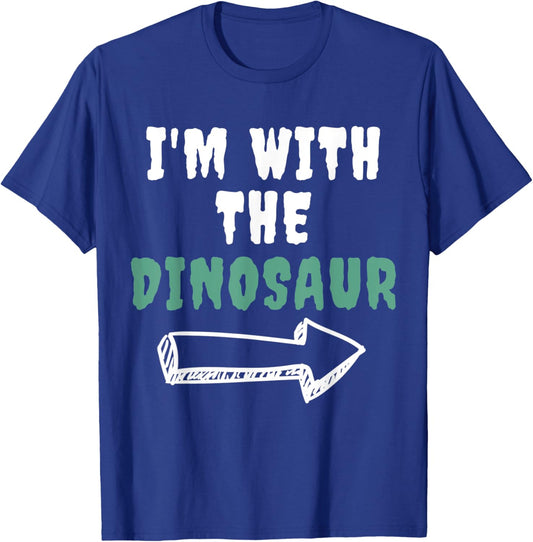 Halloween Shirt Funny Vintage Retro I'm With the Dinosaur T-Shirt - T-Shirt | Royal
