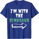 Halloween Shirt Funny Vintage Retro I'm With the Dinosaur T-Shirt - T-Shirt | Royal