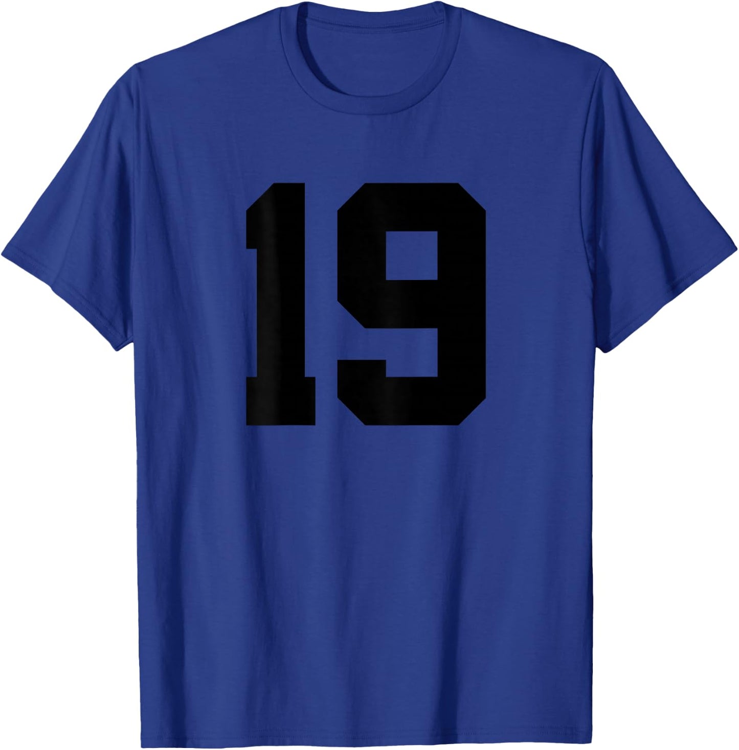 Number 19 (on Back) Sports Team Jersey Number T-Shirt - T-Shirt | Royal