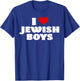 I Love Jewish Boys Red Heart Hanukkah T-Shirt - T-Shirt | Royal