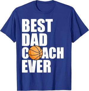 Best Dad Coach Ever Father Daddy Papa Basketball Player T-Shirt - T-Shirt | Royal