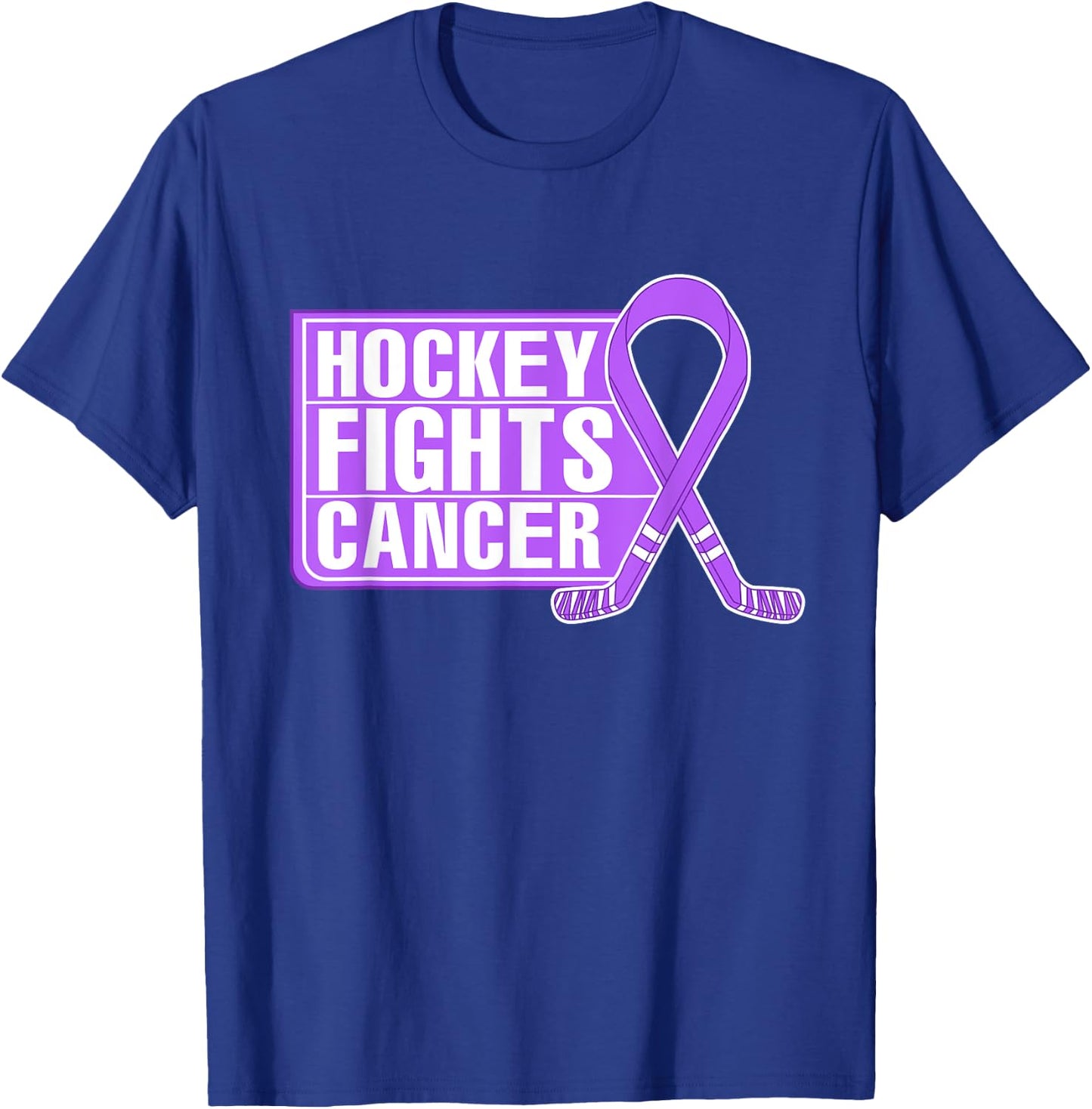 Family Member Support Hockey Fights Cancer Awareness T-Shirt - T-Shirt | Royal
