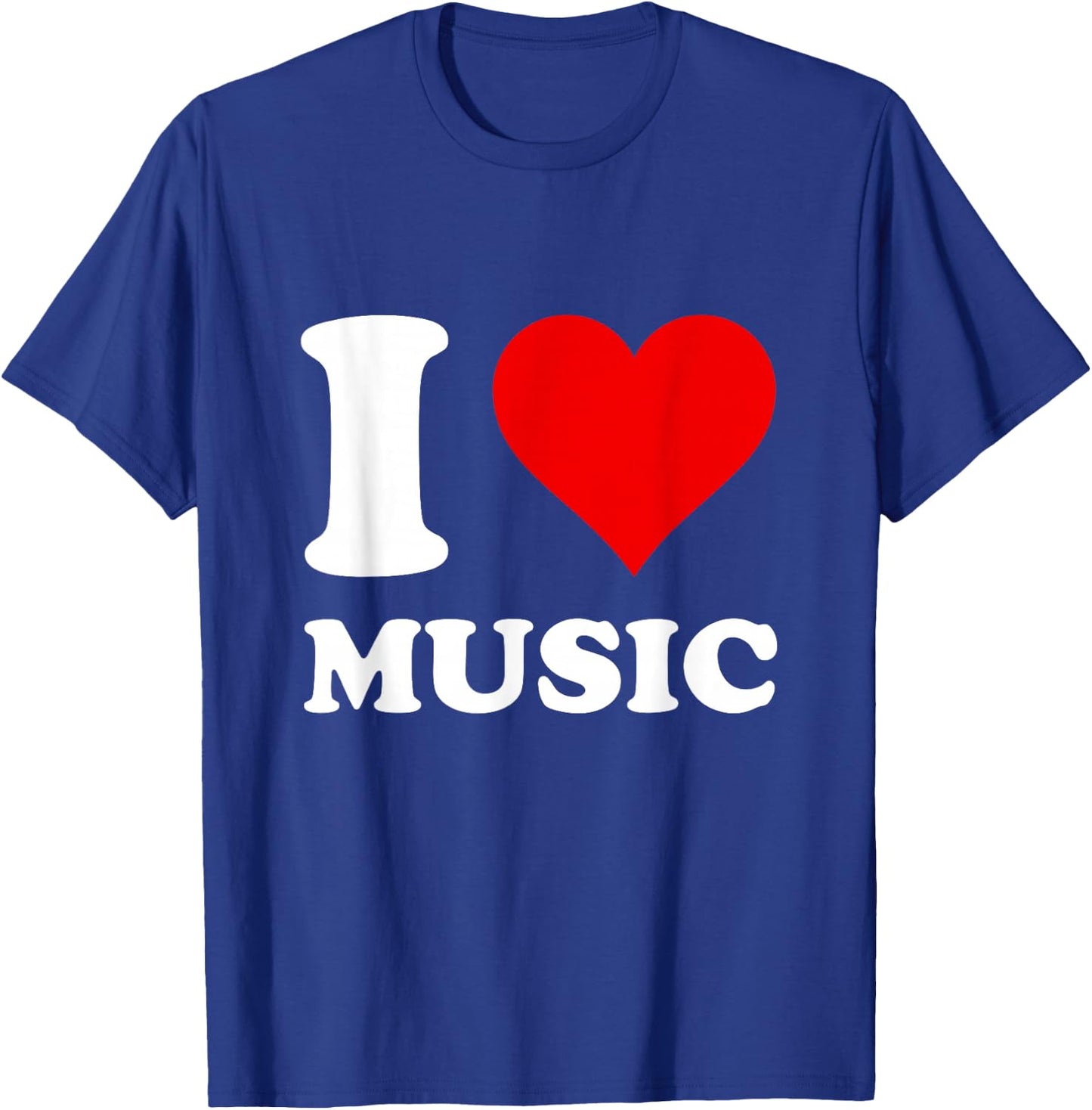 Red Heart I Love Music T-Shirt - T-Shirt | Royal