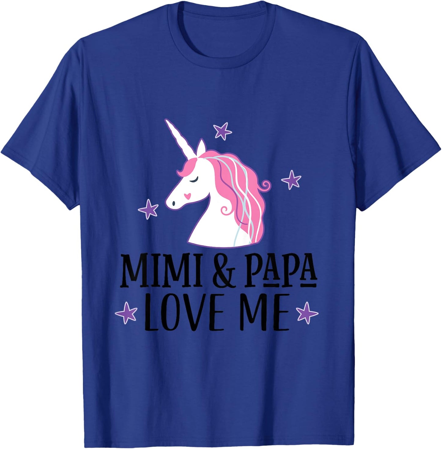 Mimi and Papa Love Me Granddaughter Unicorn T-Shirt - T-Shirt | Royal