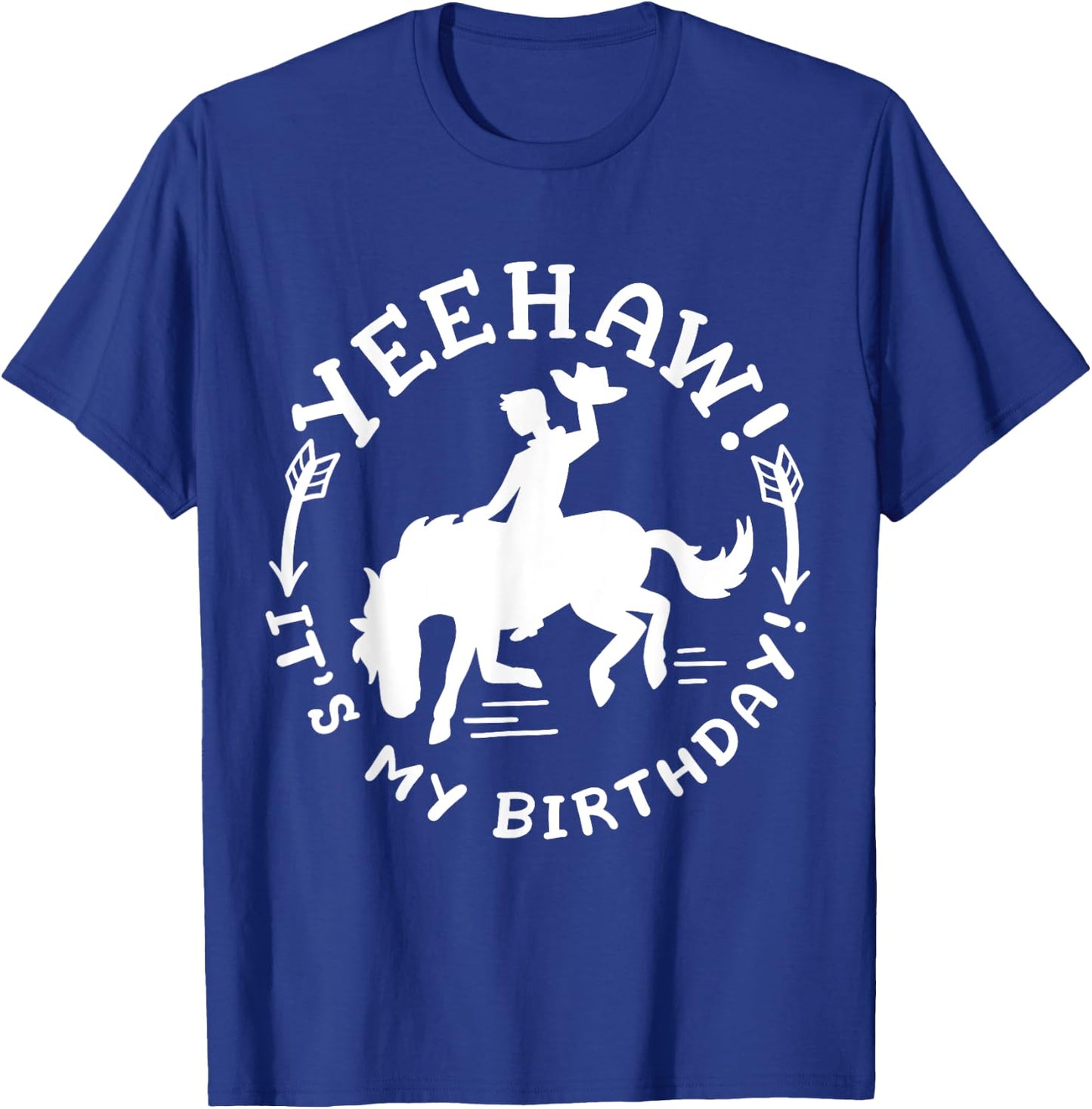 Yeehaw It's My Birthday Funny Western Rodeo Party Kids T-Shirt - T-Shirt | Royal