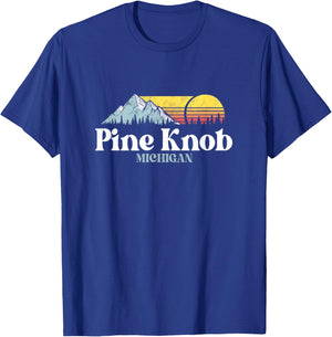 Pine Knob MICHIGAN, Ski Snowboarding Vacations Hiking Trails T-Shirt - T-Shirt | Royal