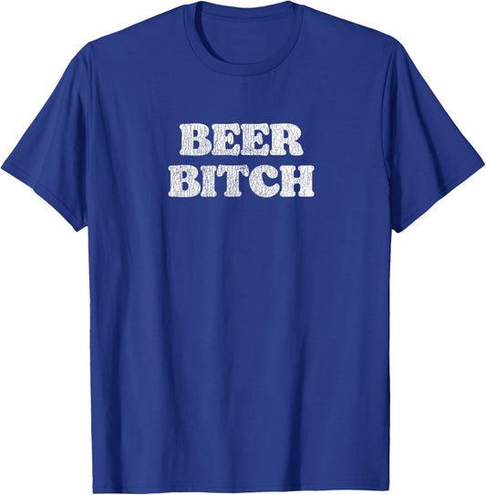 Beer Bitch Funny Minimalist Retro Vintage Funny Viral T-Shirt - T-Shirt | Royal