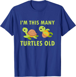 2 Years Old Boy Girl Turtles Old 2nd Birthday Kids T-Shirt - T-Shirt | Royal