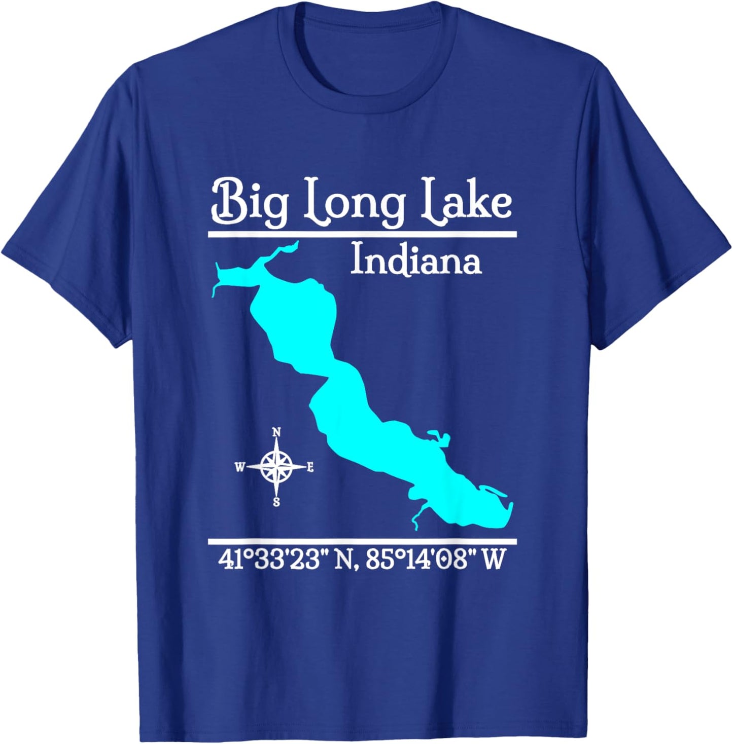 Big Long Lake - Indiana T-Shirt - T-Shirt | Royal