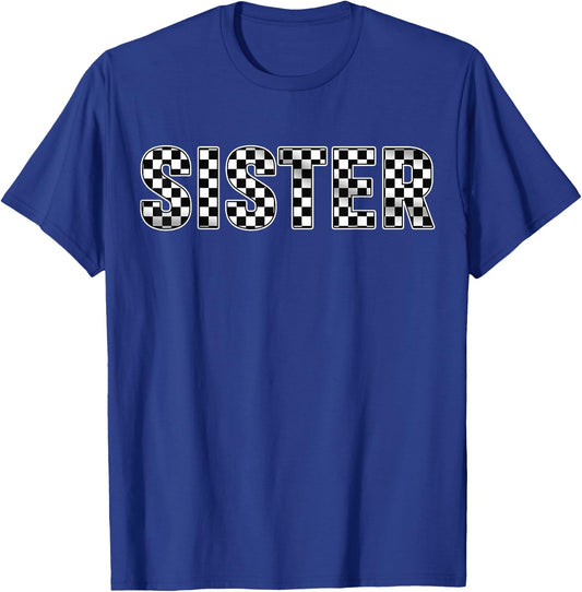 Pit Crew Sister Racing Car Family Matching Birthday Party T-Shirt - T-Shirt | Royal