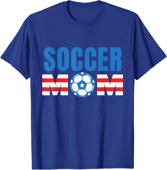 Soccer Mom Proud Kids Girl Teen Football Mothers T-Shirt - T-Shirt | Royal