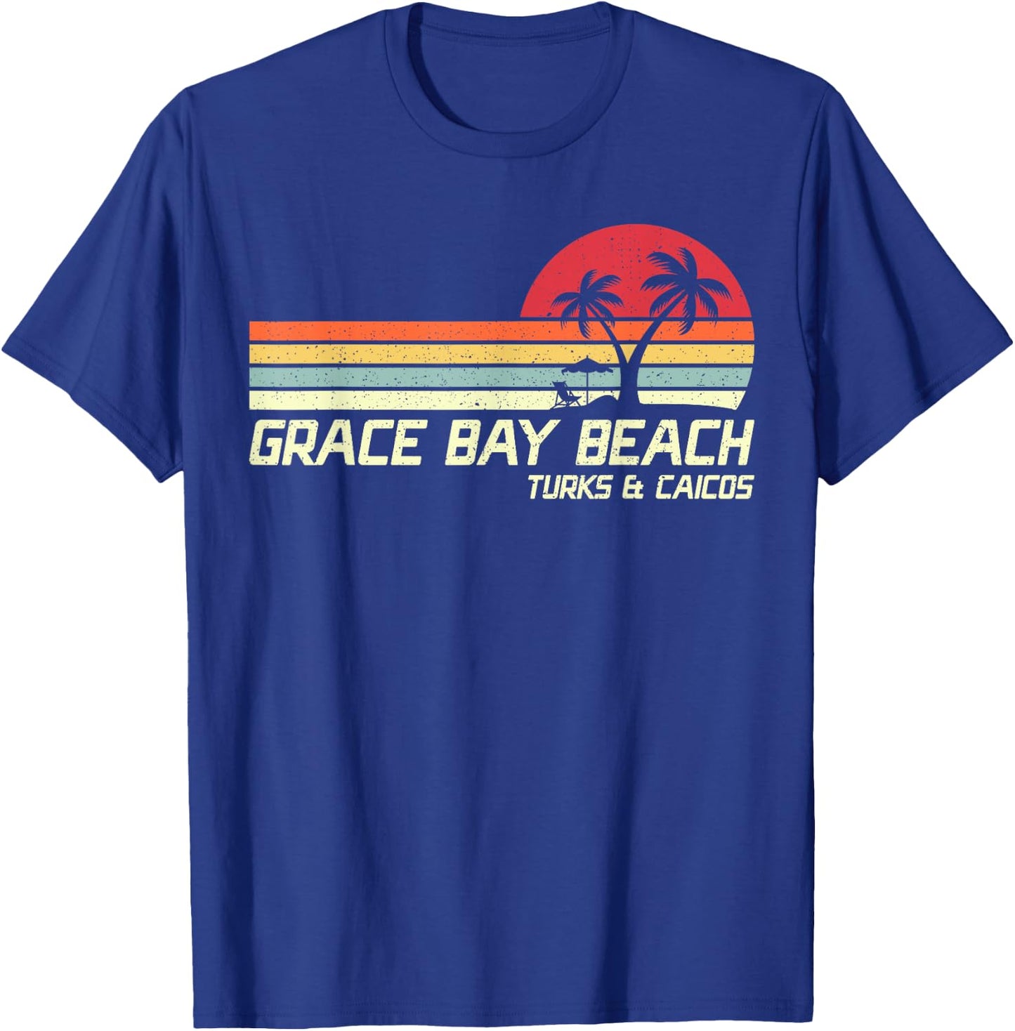 Summer Vacation Vintage Turks And Caicos Grace Bay Beach Women Kids T-Shirt - T-Shirt | Royal
