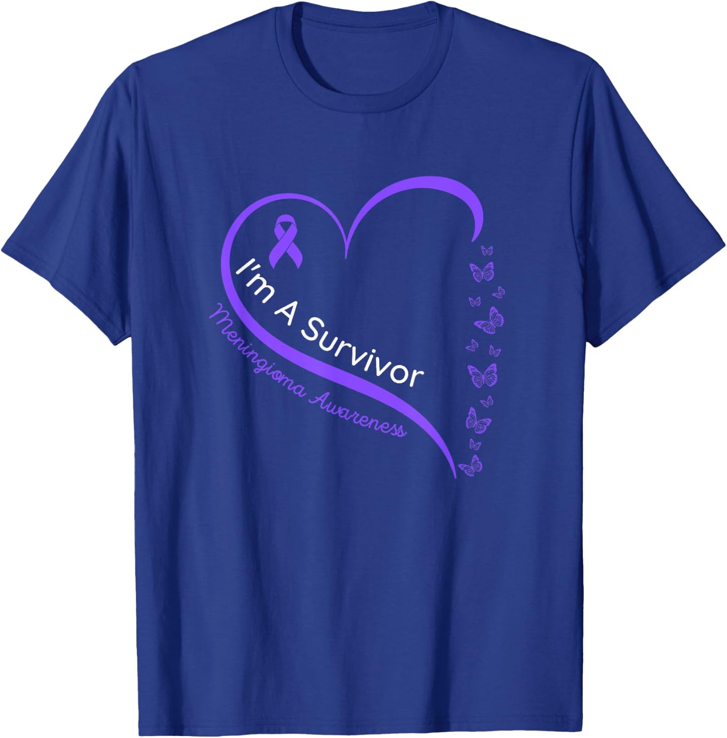 Meningioma Awareness, Brain Tumor, Purple Ribbon T-Shirt - T-Shirt | Royal
