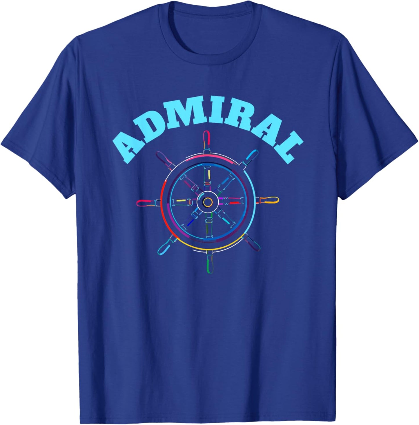 Sailing Boating Steer Wheel Pop Art Admiral T-Shirt - T-Shirt | Royal