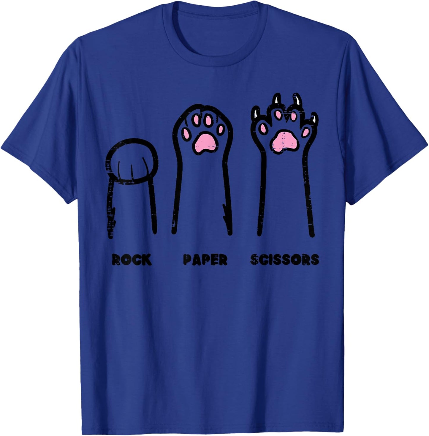 Rock Paper Scissors Cat Paws Funny Boys Girls Kids Toddler T-Shirt - T-Shirt | Royal