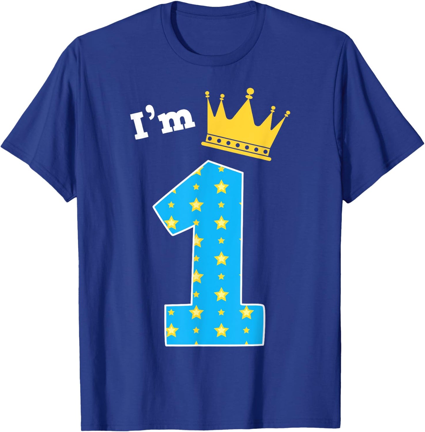 I'm 1st Birthday Cute King Theme 1 Year Old B-Day Party T-Shirt - T-Shirt | Royal