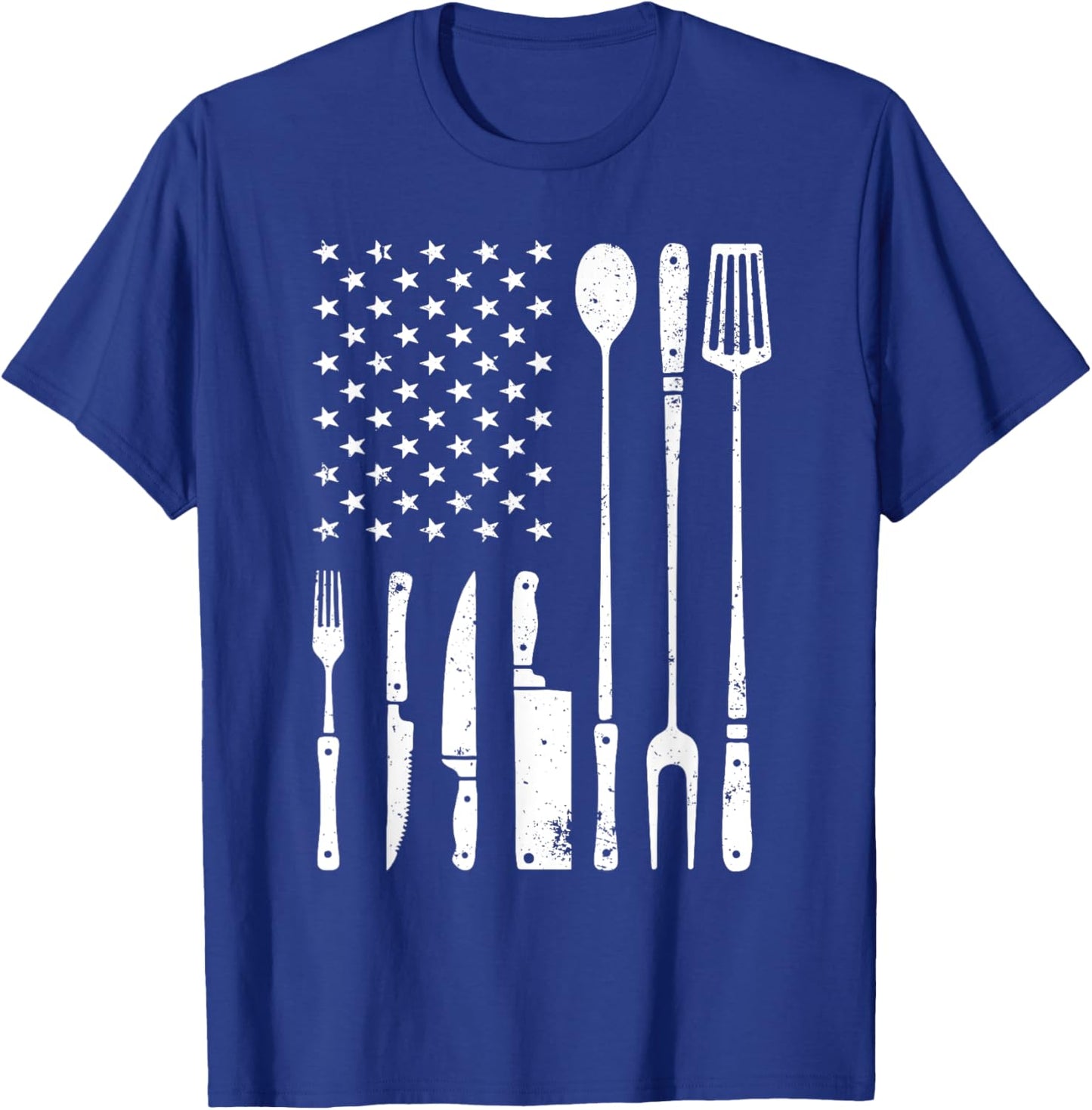 Cool Grilling Women US Flag BBQ Barbeque Smoker T-Shirt - T-Shirt | Royal