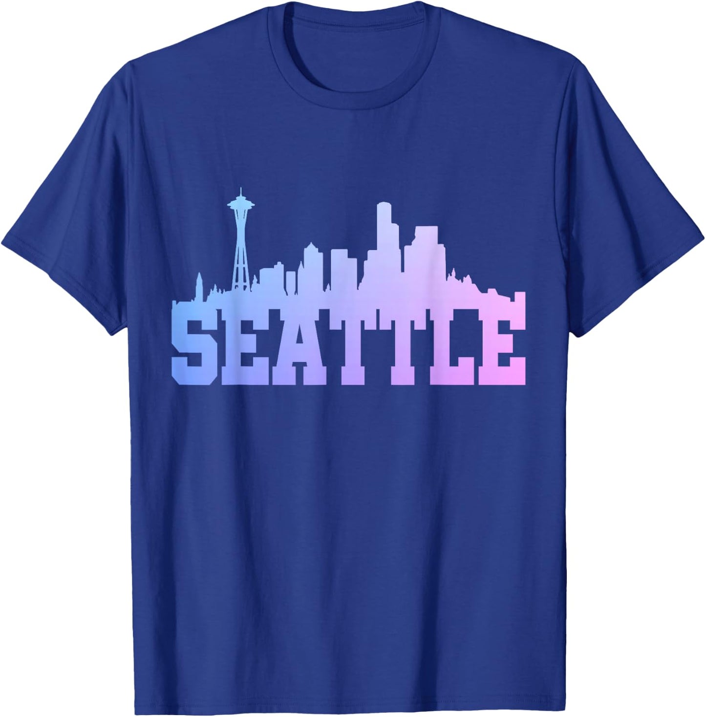 Seattle Washington Skyline T-Shirt - T-Shirt | Royal