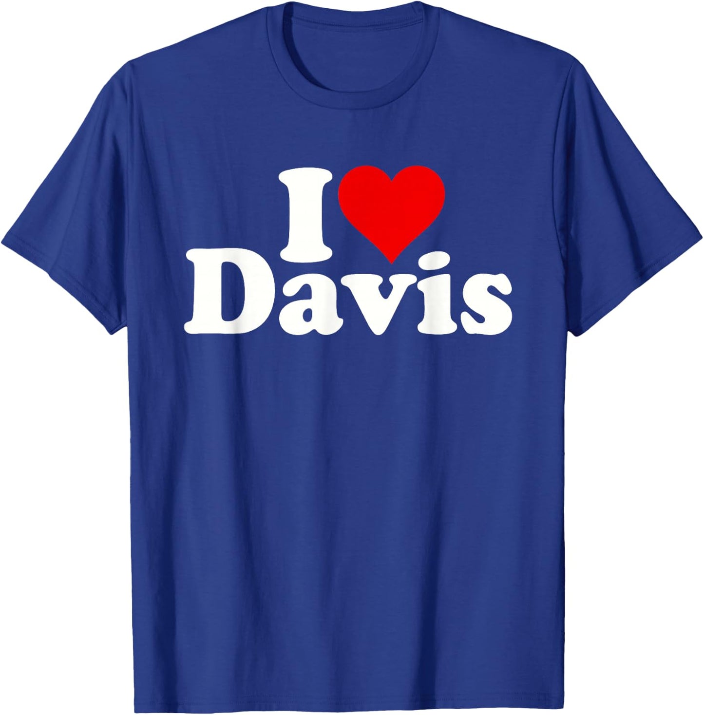 I Love Heart Davis California T-Shirt - T-Shirt | Royal