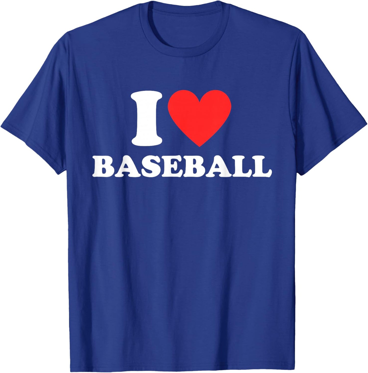 I Love (Heart) Baseball Funny I Red Heart Baseball Custom T-Shirt - T-Shirt | Royal