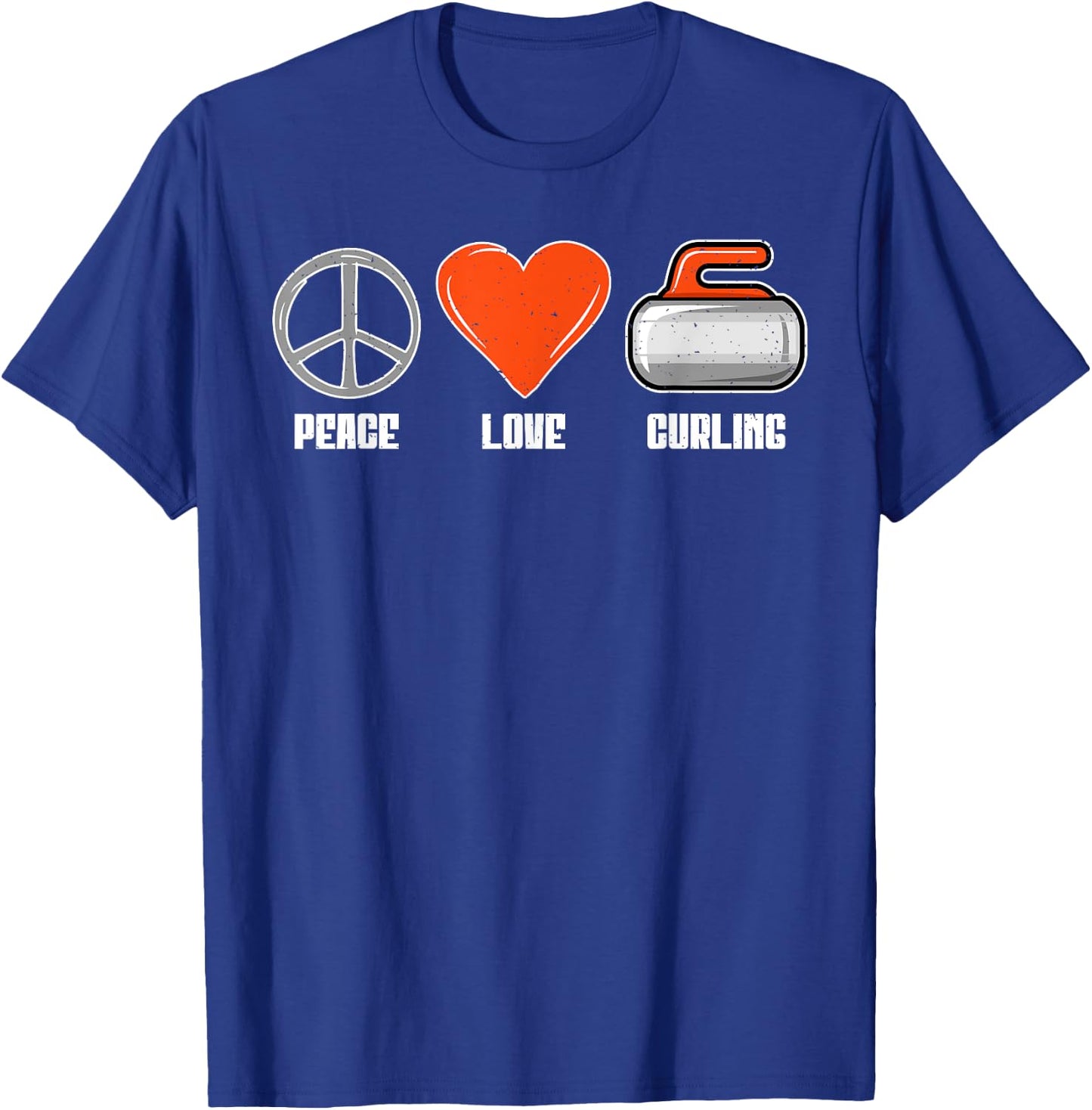 Peace Love Curling T-Shirt - T-Shirt | Royal