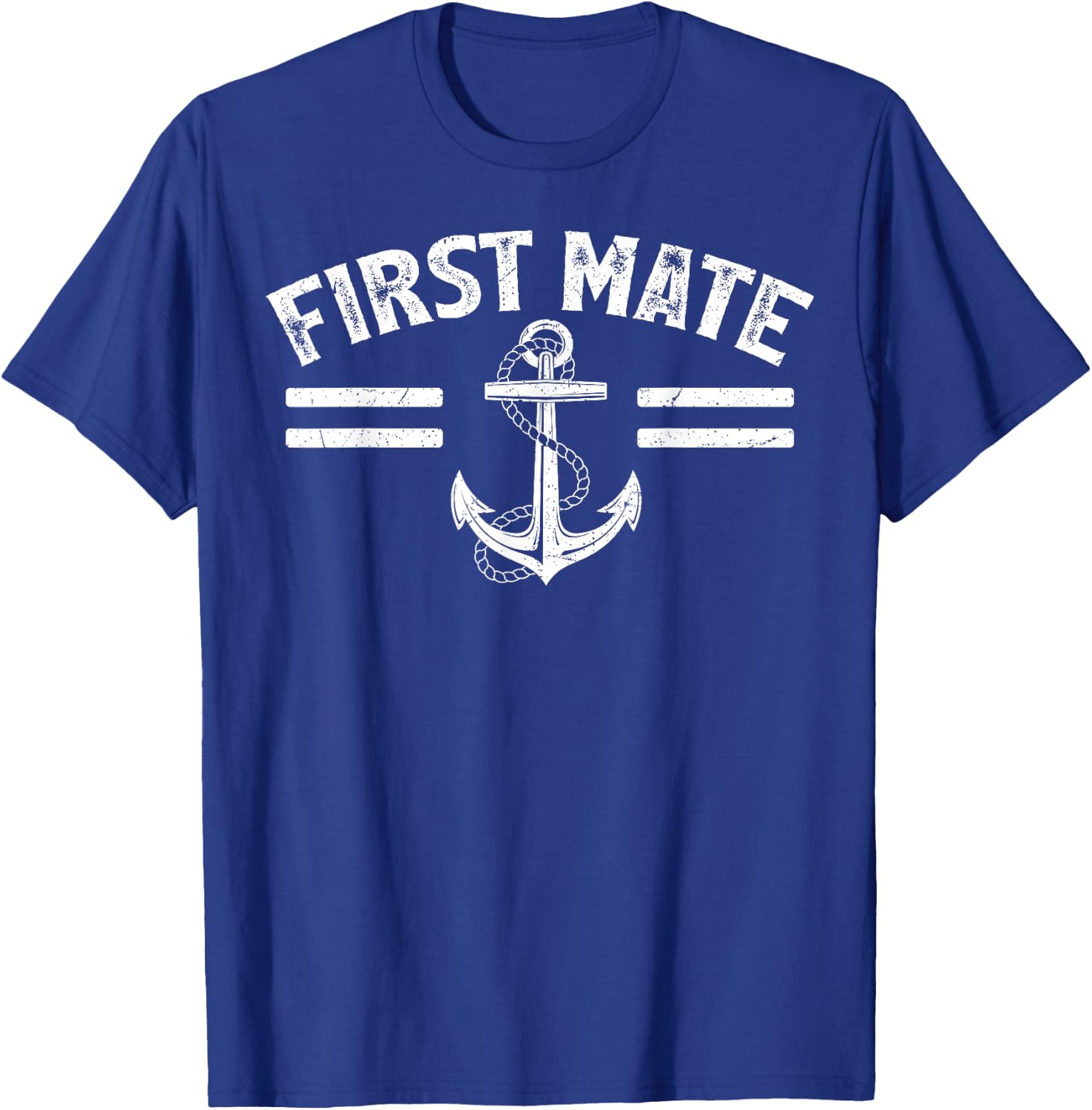 Boat Lover First Mate Pontoon Captain Anchor T-Shirt - T-Shirt | Royal