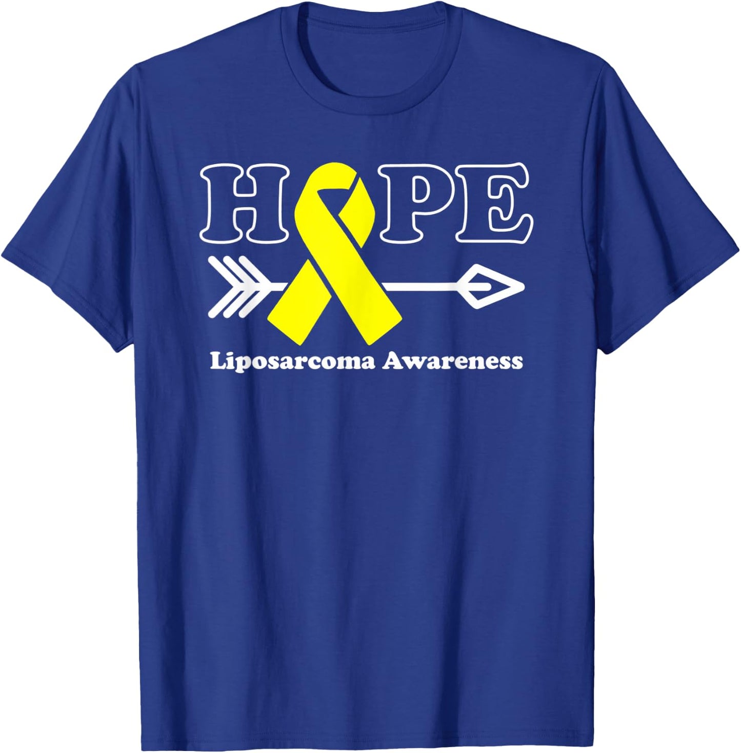 Hope - Liposarcoma Awareness Yellow Ribbon T-Shirt - T-Shirt | Royal