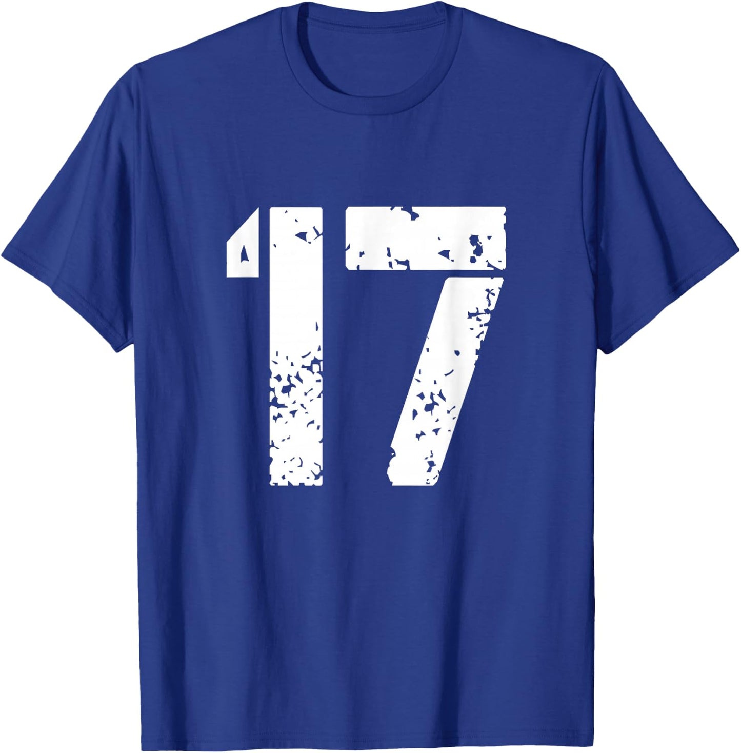 Number 17 Team 17th Birthday Seventeen Years Old Graphic T-Shirt - T-Shirt | Royal