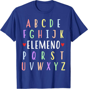 Funny Alphabet ABC Elemeno Kids Teacher First Day of School T-Shirt - T-Shirt | Royal