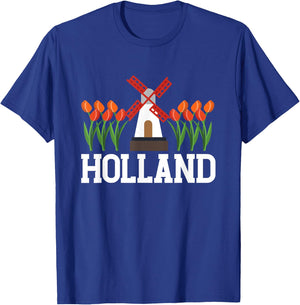 Holland | Mill Tulips | Amsterdam Netherlands T-Shirt - T-Shirt | Royal