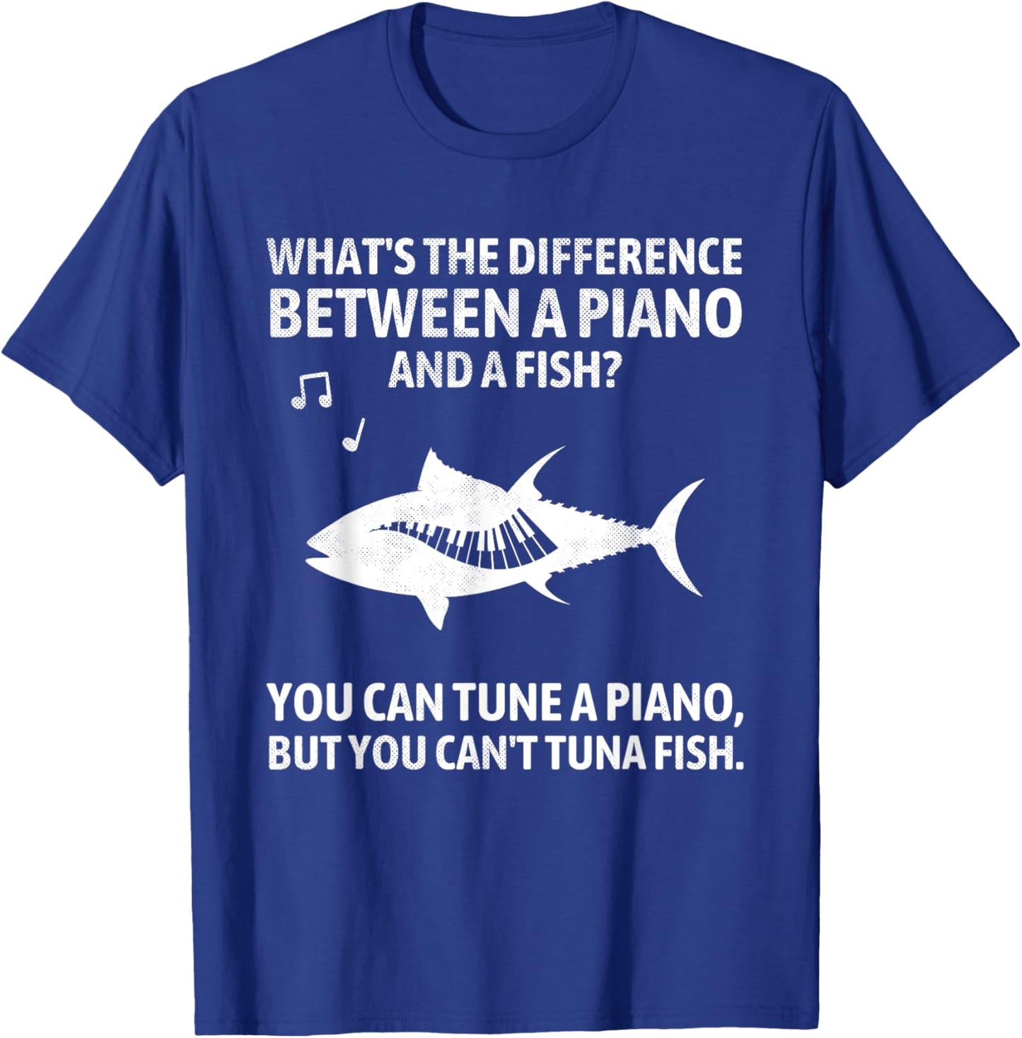 Funny Piano Tuna Fish Music Sarcastic Joke T-Shirt - T-Shirt | Royal