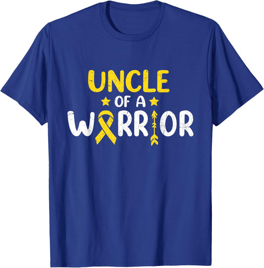 Uncle Of A Warrior Childhood Cancer Family Matching T-Shirt - T-Shirt | Royal