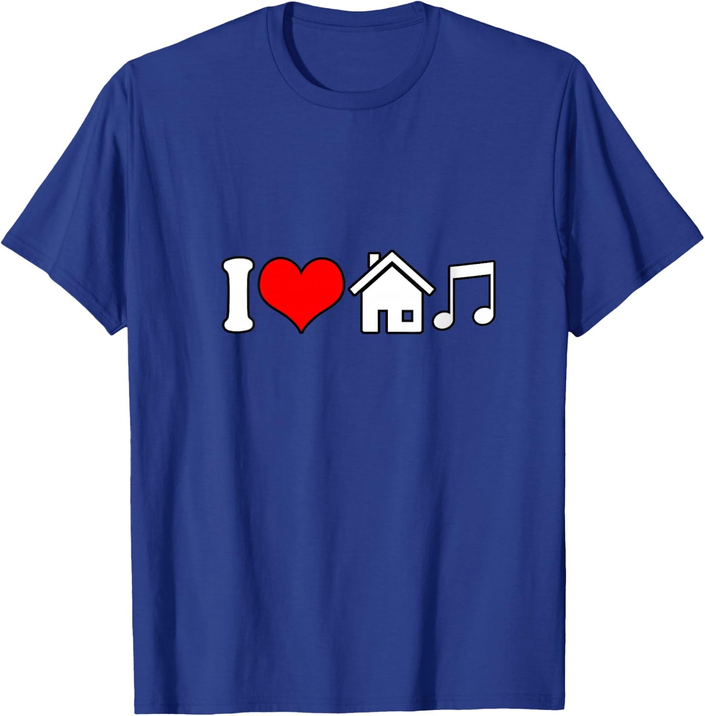 I Love House Music Funny Electronic Music V-Neck T-Shirt - T-Shirt | Royal